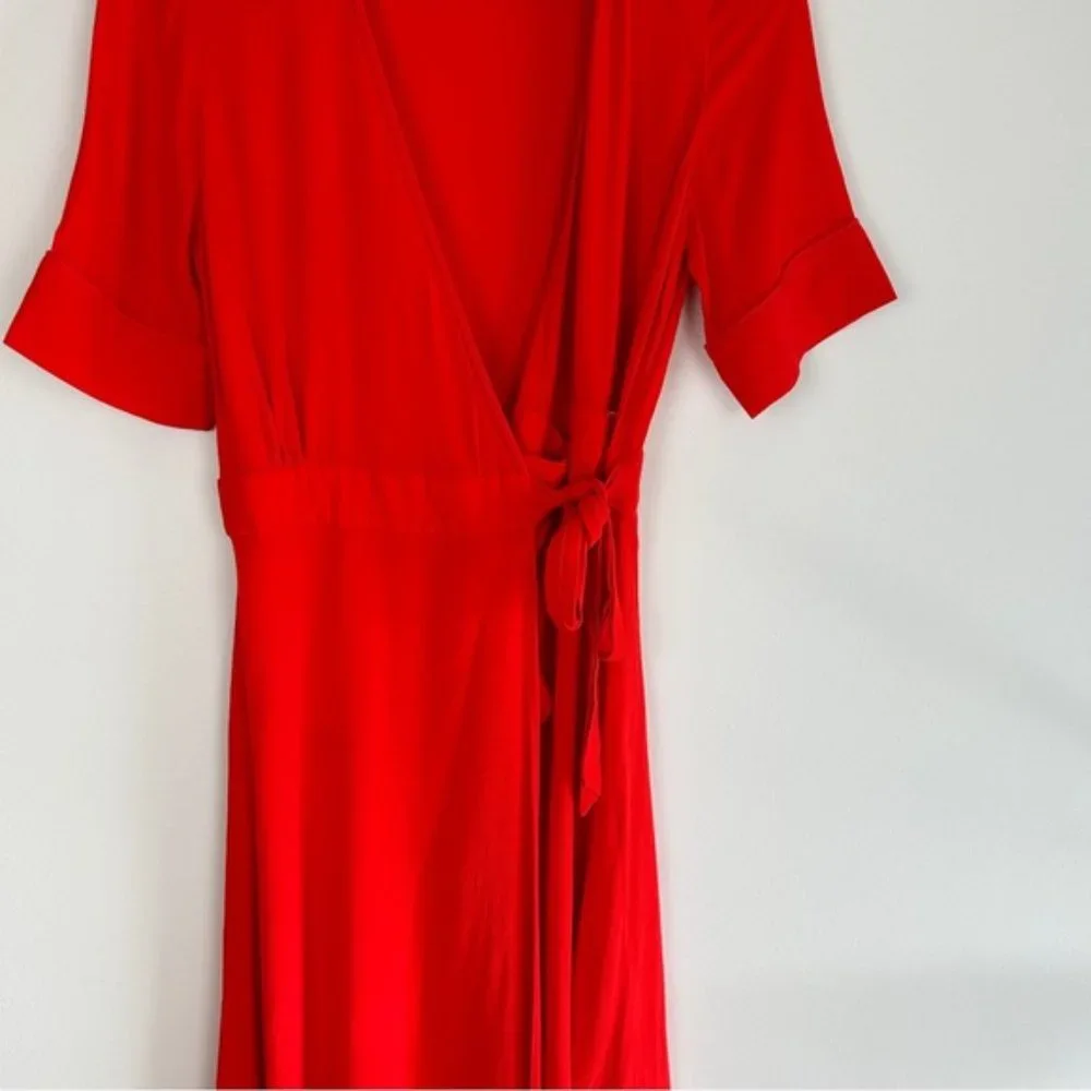 & Other Stories red wrap midi dress - Picture 6 of 7